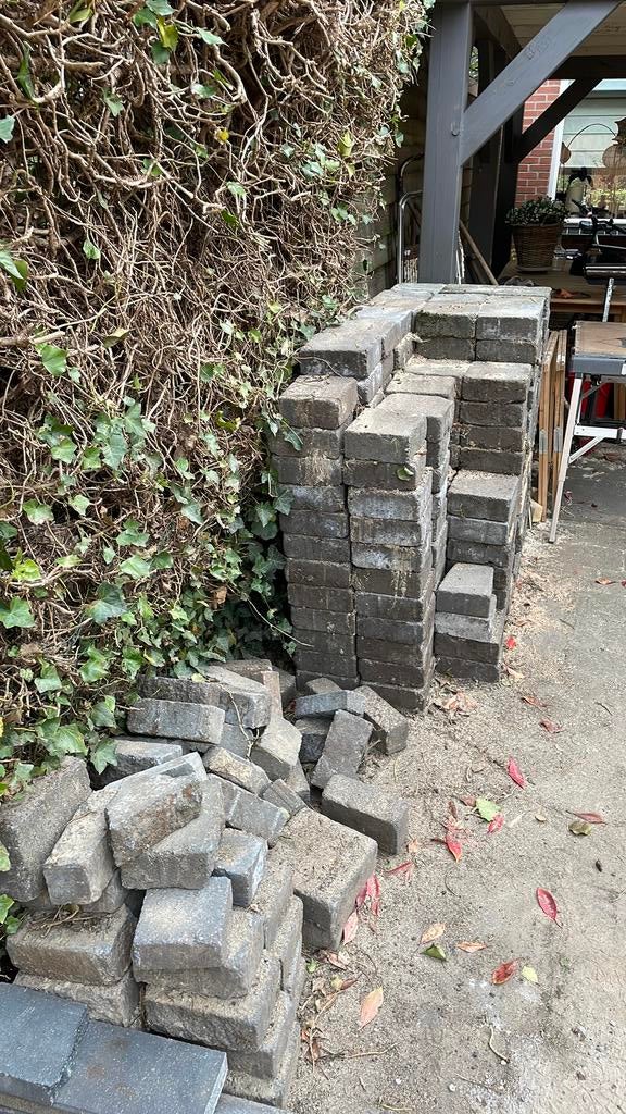 Betontegels 21 x 21 x 8 cm, Ophalen, Gebruikt, Beton, Terrastegels