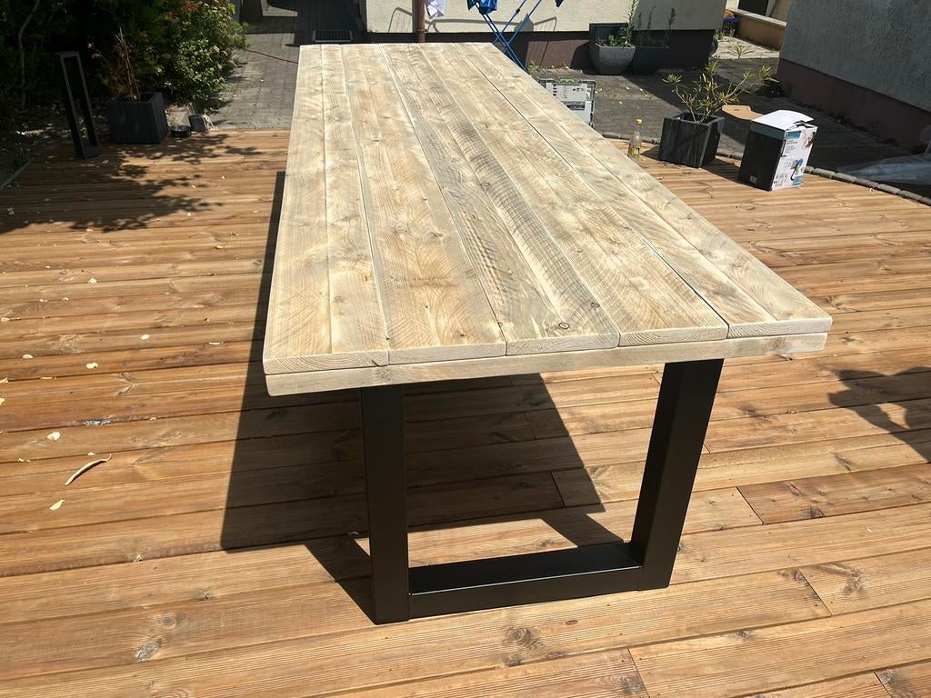 Steigerhouten tuintafel eettafel tuinset bankje maatwerk, Tuin en Terras, Tuintafels, Ophalen of Verzenden, Zo goed als nieuw