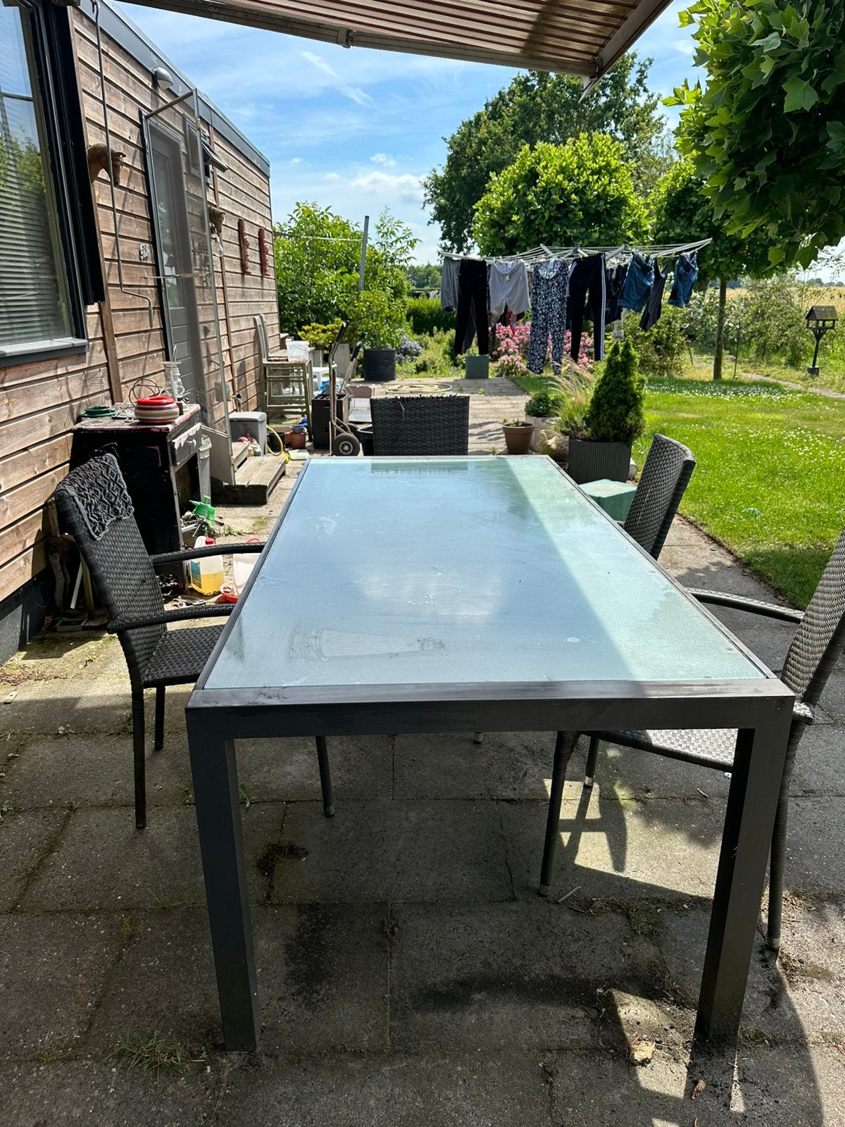 Tuintafel, Tuin en Terras, Tuintafels, Ophalen of Verzenden, Gebruikt, Rechthoekig, Aluminium