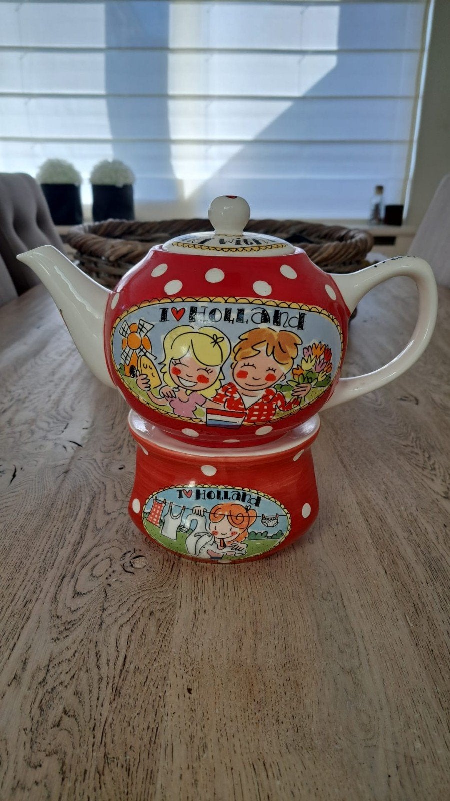 Theepot met theelichtje - I love Holland, Ophalen, Gebruikt, Overige merken, Keramiek