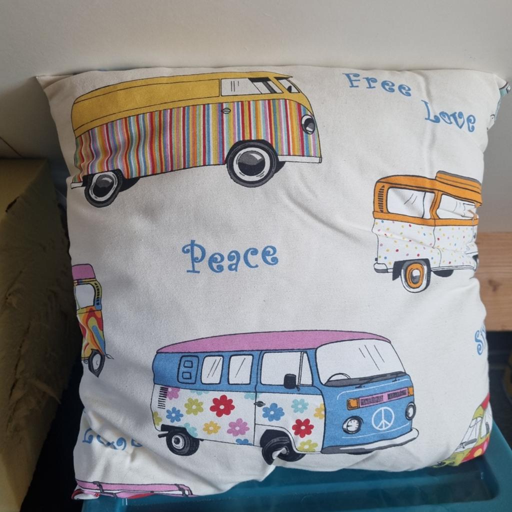 3 Hippie bus kussens - Decoratieve kussens, Ophalen of Verzenden, Gebruikt, Overige kleuren, Vierkant
