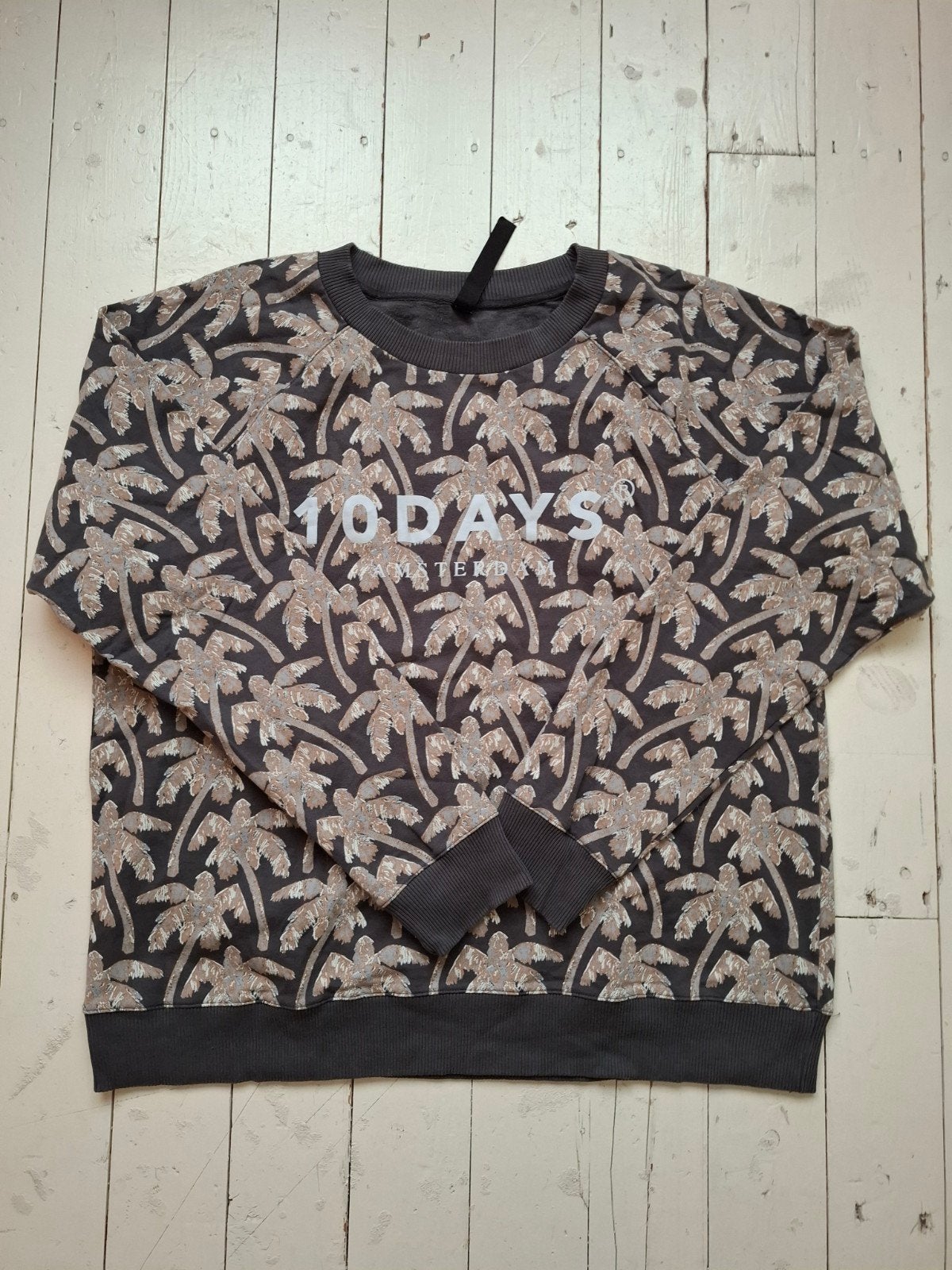 10DAYS Trui Grijs met Palmbomen - Maat XL/XXL, 10DAYS, Verzenden, Maat 46/48 (XL) of groter, Zo goed als nieuw