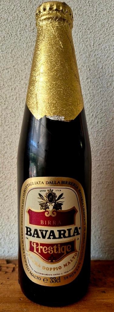 1988 Fles BAVARIA prestige bier Lieshout 33cl BIRRA MALTO, Ophalen of Verzenden, Zo goed als nieuw, Flesje(s), Bavaria