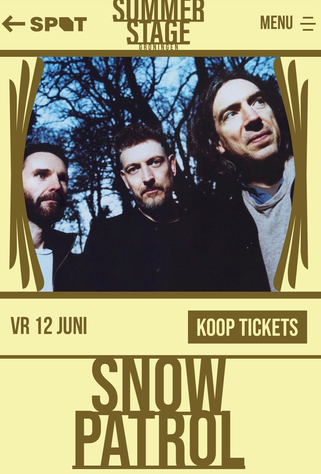 2 tickets voor Snow Patrol live in Groningen, Tickets en Kaartjes, Twee personen, Juni