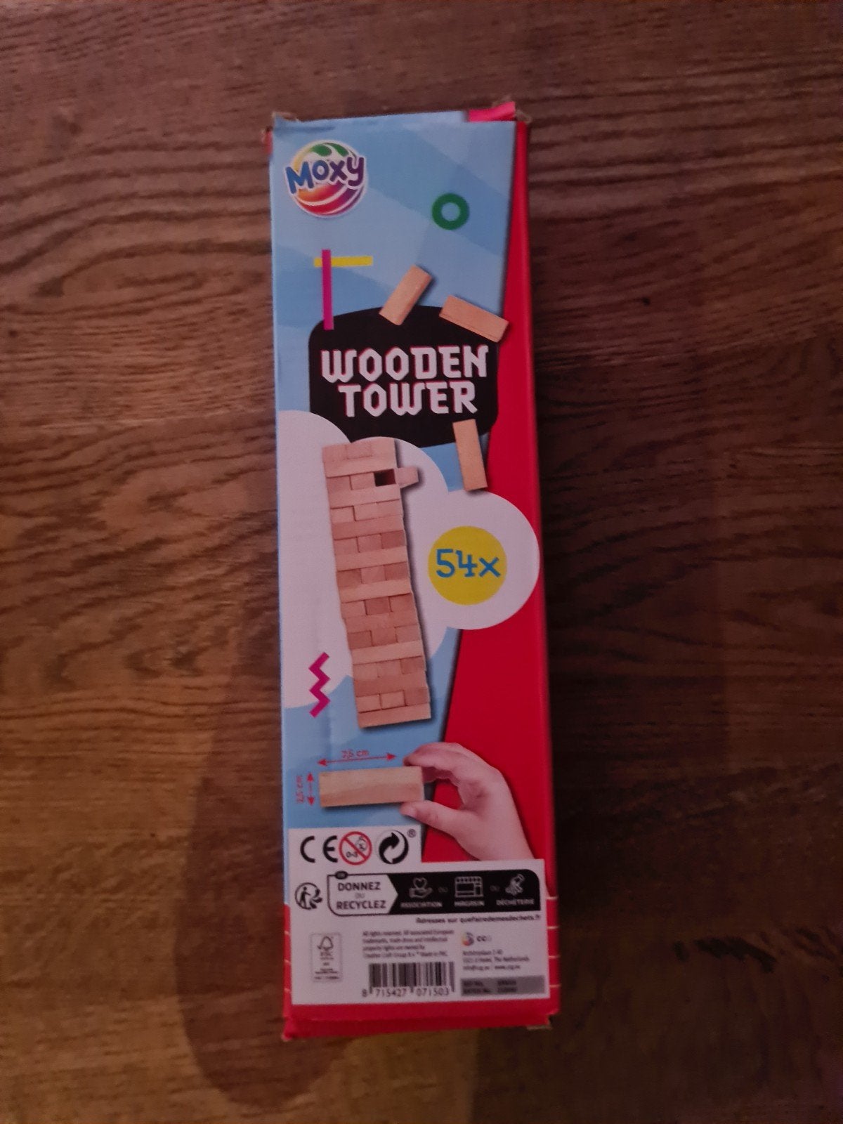 Moxy Wooden Tower - Stapelspel voor het hele gezin, Hobby en Vrije tijd, Gezelschapsspellen | Overige, Een of twee spelers, Ophalen of Verzenden