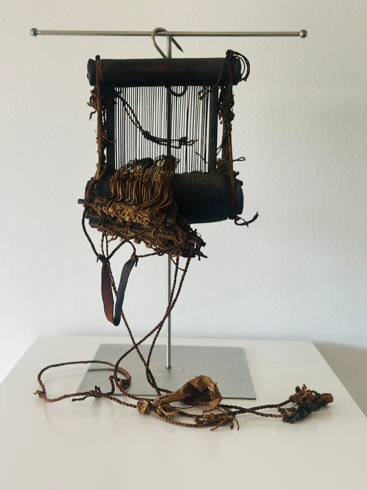 Tradioneel oud West Afrikaans houten weefgetouw - Loom, Bruin, Afrika, Handgemaakt, Ophalen
