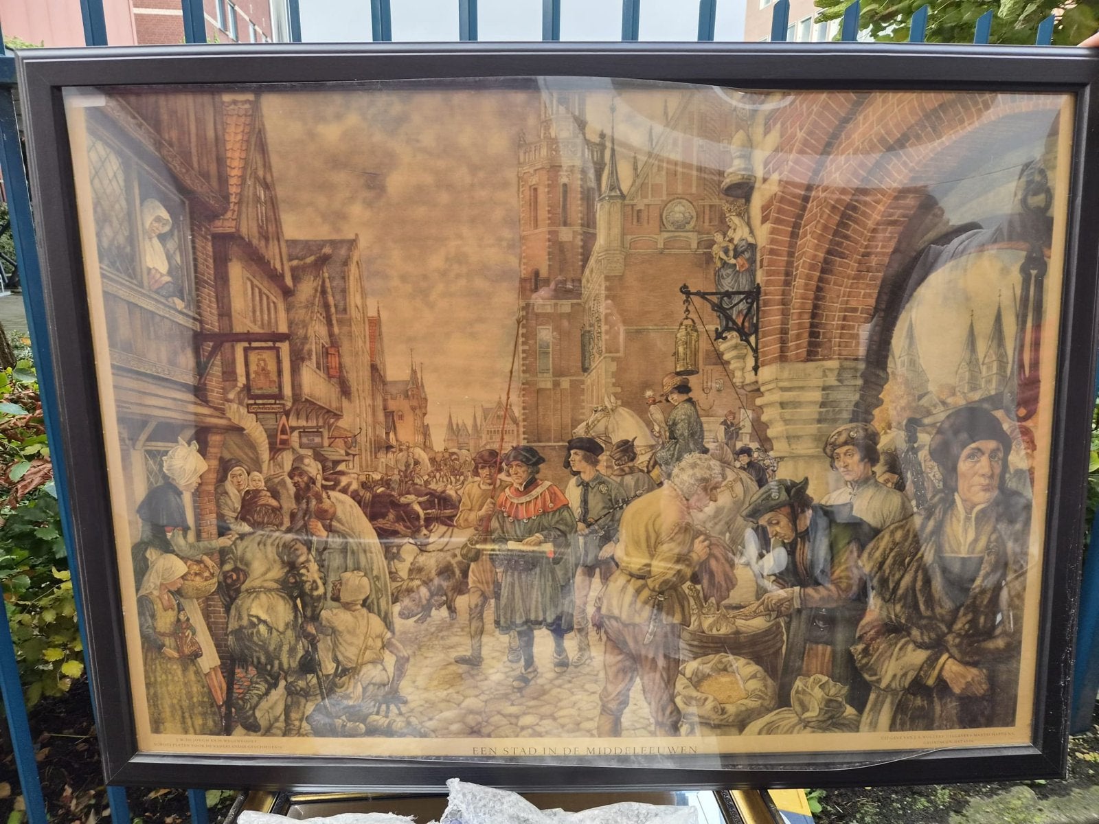 Grote ingelijste print: Een stad in de Middeleeuwen, Ophalen, Klassiek, Print, Ingelijst