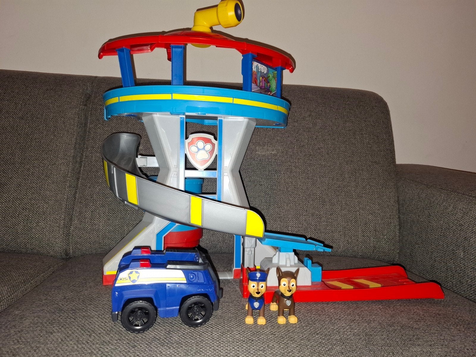 Paw Patrol Uitkijktoren met voertuig en figuren, Ophalen of Verzenden, Zo goed als nieuw, Jongen of Meisje