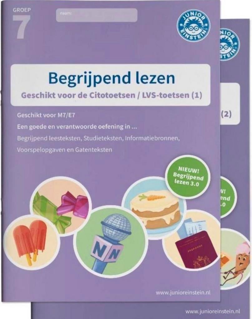 Junior Einstein Begrijpend Lezen Groep 7 boek 1&2, Ophalen of Verzenden, Alpha, Nieuw, Overige niveaus