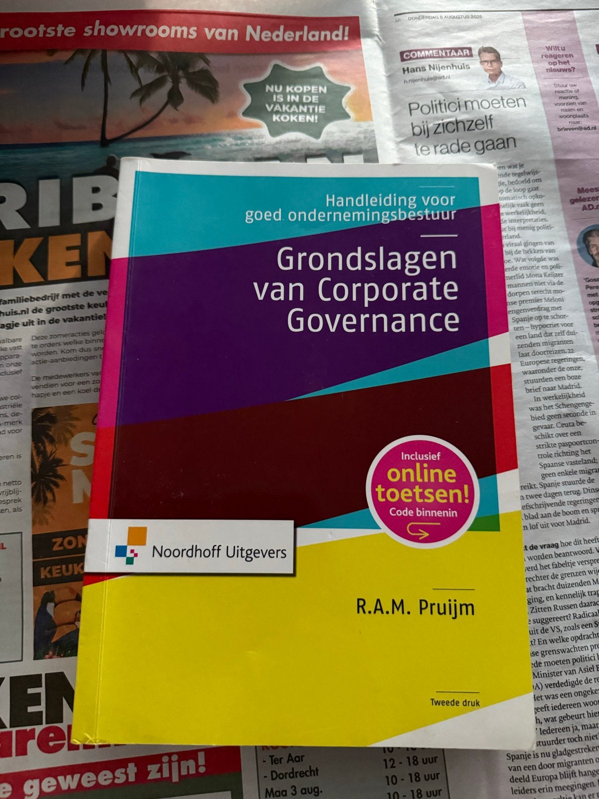 Studieboek Grondslagen Corporate Governance R.A.M. Pruijm, Boeken, Ophalen of Verzenden, Gamma, Zo goed als nieuw, HBO