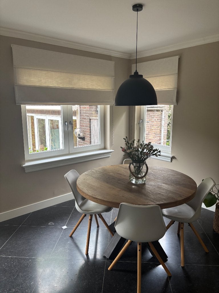Set van 6 witte kunststof eetkamerstoelen, Huis en Inrichting, Ophalen, Kunststof, Gebruikt, Wit