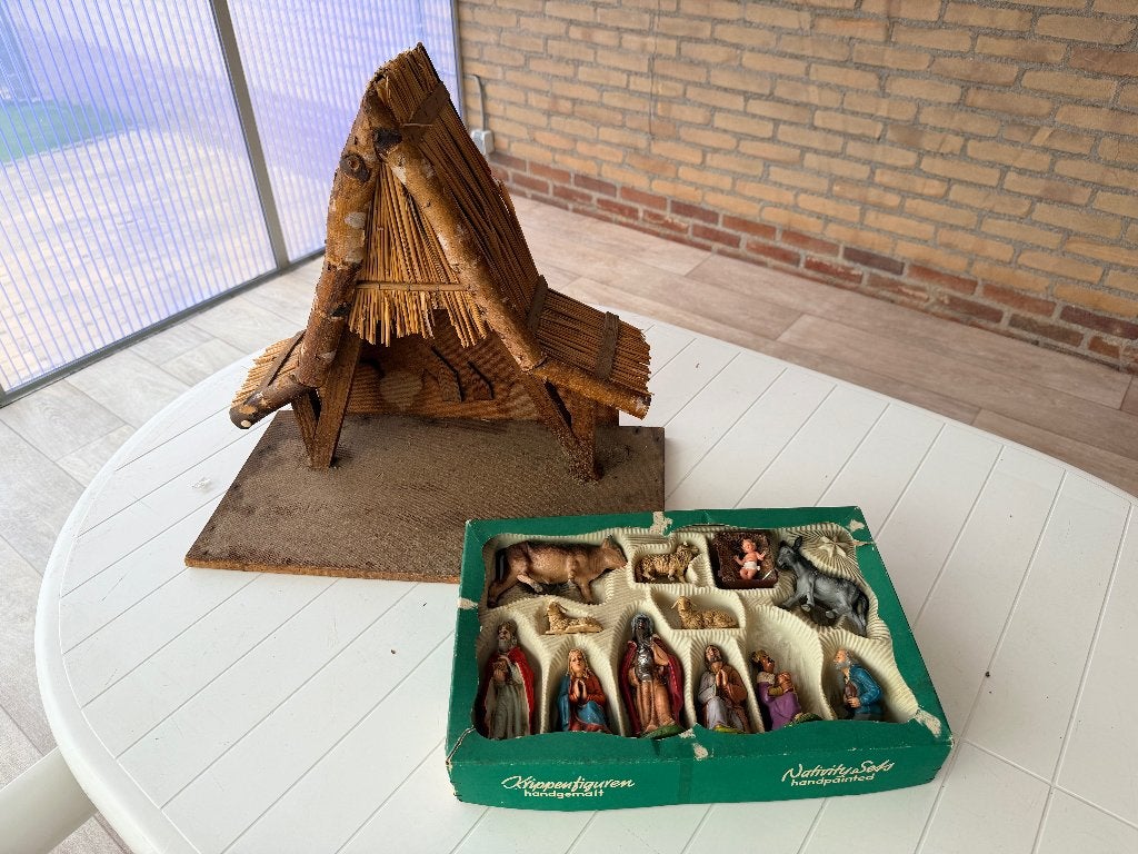 Retro Kerststal met groep, Ophalen, Gebruikt