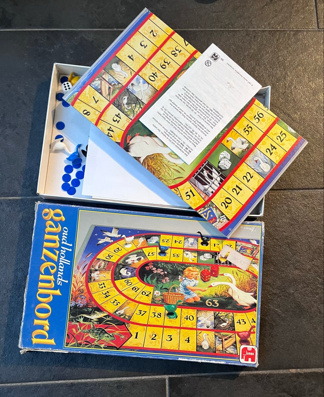Oud Hollands Ganzenbord - Klassiek Bordspel, Drie of vier spelers, Ophalen of Verzenden, Gebruikt