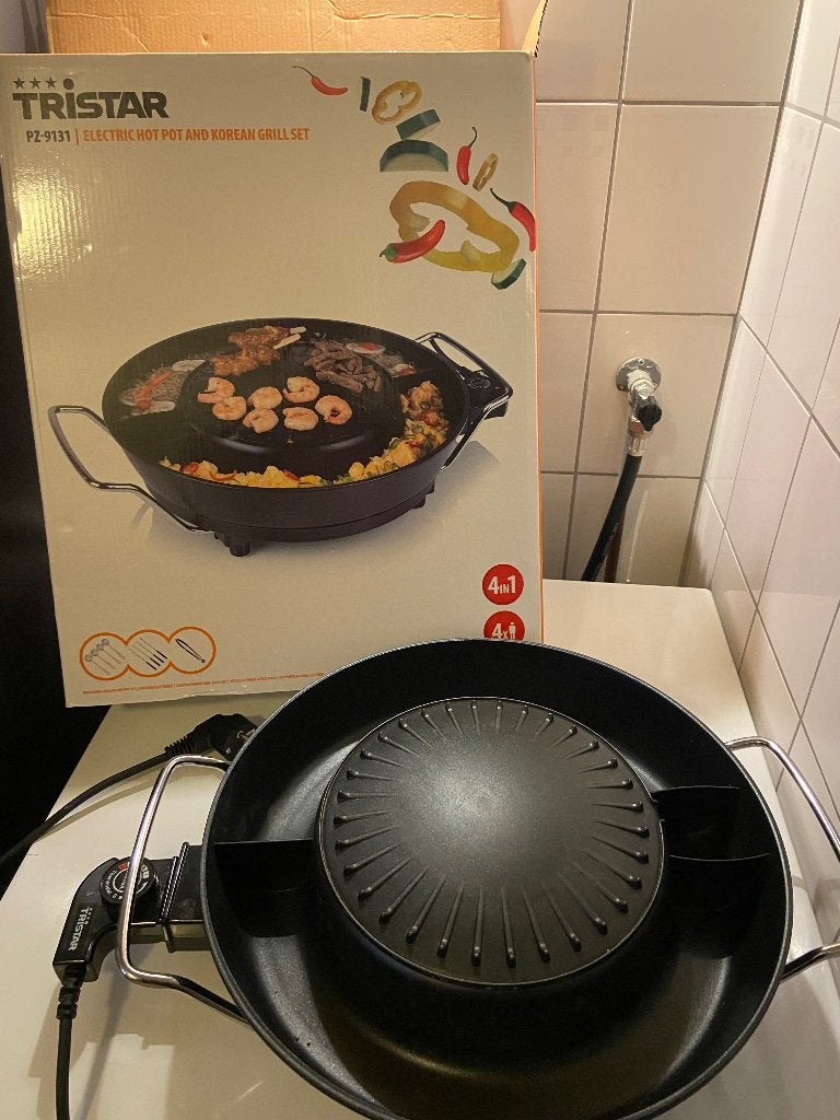 Elektrische Hotpot & Grill – Zo goed als nieuw (1x gebruikt), Ophalen of Verzenden, Zo goed als nieuw