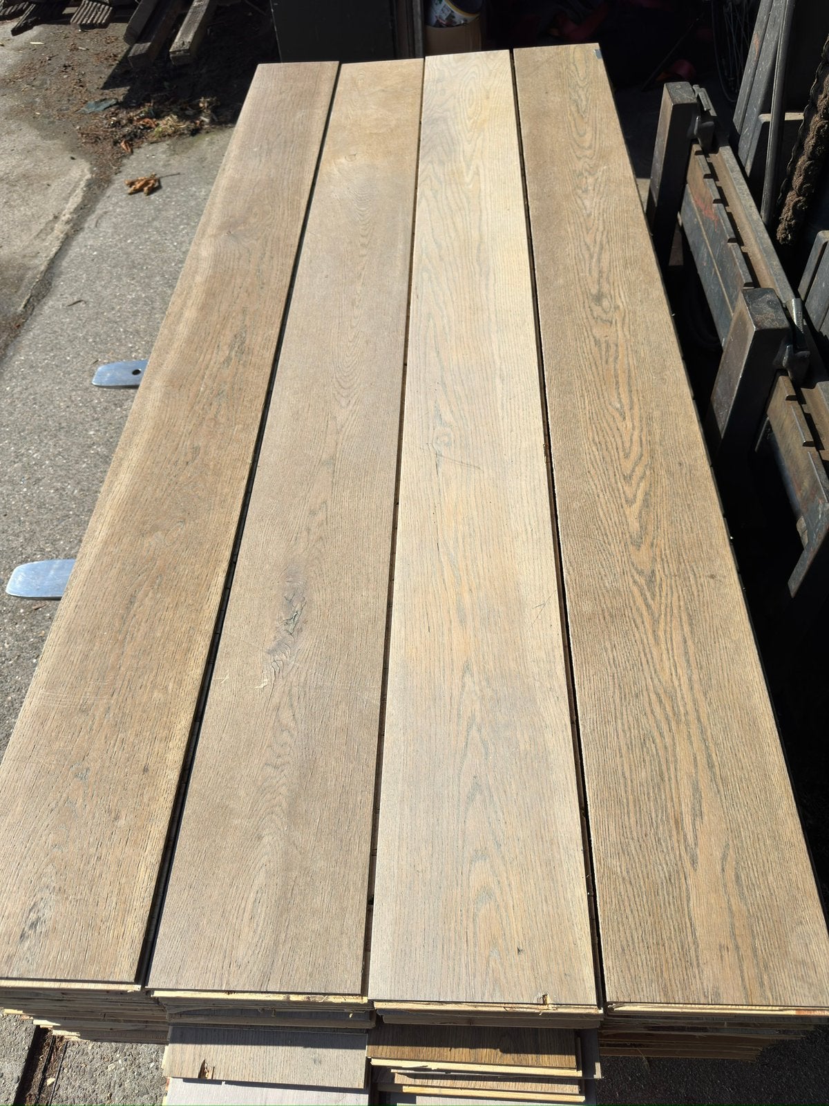 Eiken vloer 34 m2 lamelparket 19 cm breed 1,5 cm dik., Ophalen, Gebruikt, Vloerdelen of -planken, 10 m² of meer
