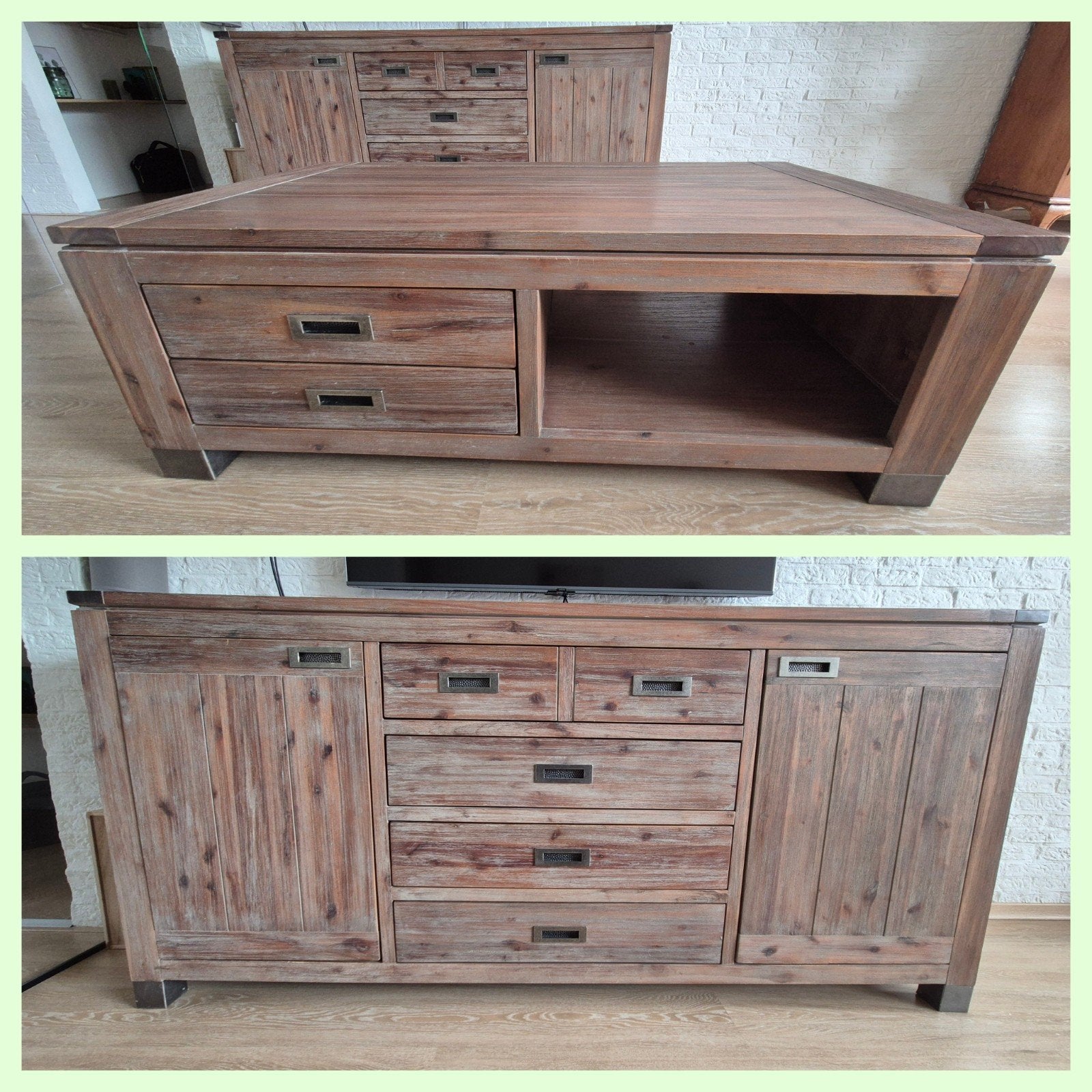 de Bommel Dressoir en salontafel massief Acacia hardhout, Ophalen