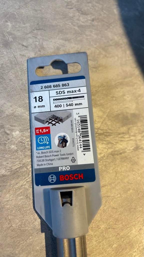 Bosch SDS max-4 Boor 18 mm x 540 mm, Doe-het-zelf en Verbouw, Gereedschap | Boormachines, Ophalen, Nieuw, Overige typen