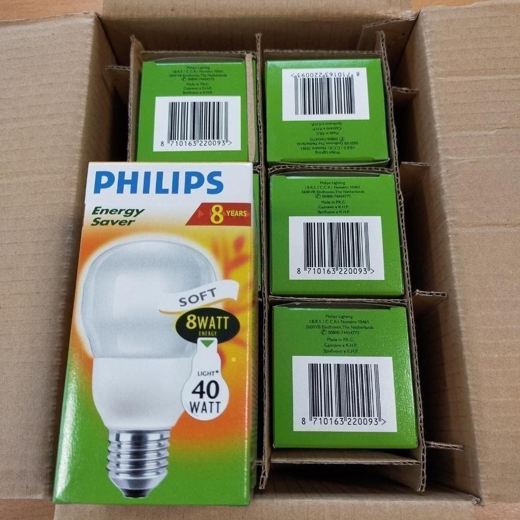 Philips Amiance soft spaarlamp - doos 6 stuks, Huis en Inrichting, Lampen | Losse lampen, Ophalen, Nieuw, E27 (groot), Led-lamp