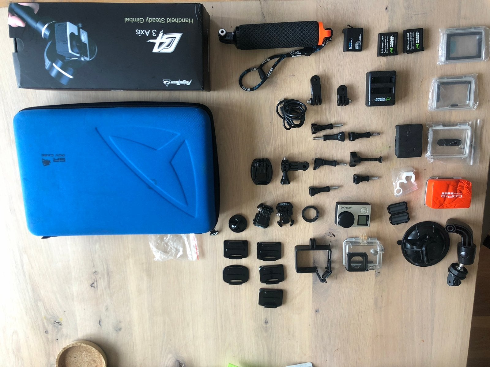GoPro Hero 4 met accessoires en gimbal - Gebruikssporen, Audio, Tv en Foto, Actiecamera's, Ophalen of Verzenden, Niet werkend