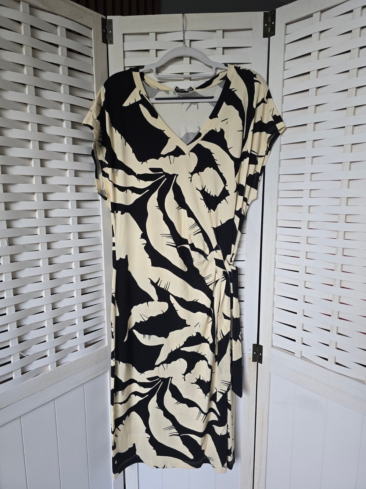 Nieuw &co woman andcowoman and cowoman L jurk zwart creme, Ophalen of Verzenden, Nieuw, Zwart, Onder de knie