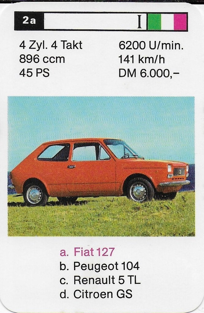 X8 autokaartje fiat 127, Ophalen of Verzenden, Zo goed als nieuw, Auto's