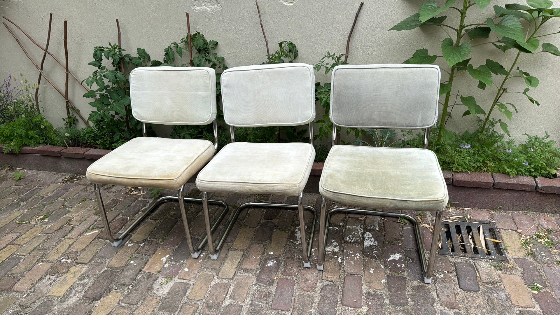 Drie buisframe stoelen - gratis, Ophalen, Gebruikt, Metaal