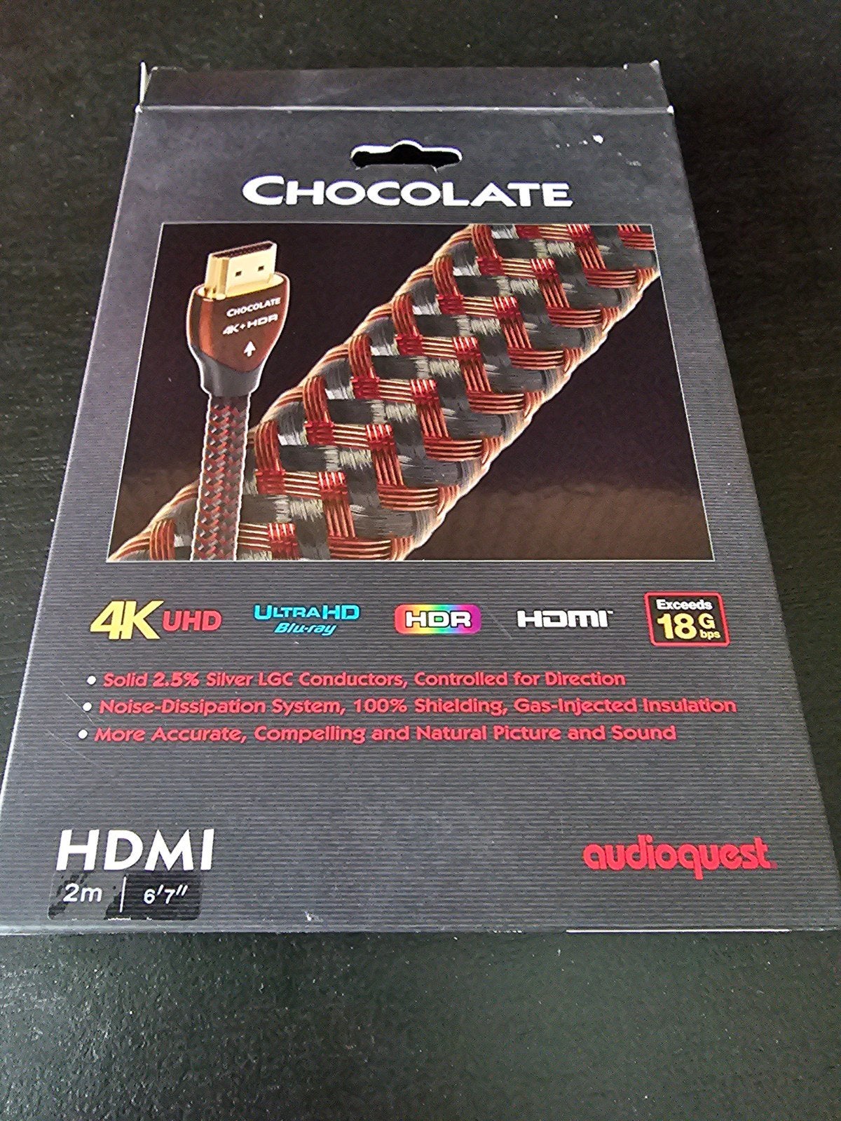Audioquest chocolate hdmi 4k hdr 18g, Ophalen of Verzenden, Zo goed als nieuw, 2 tot 5 meter, HDMI-kabel