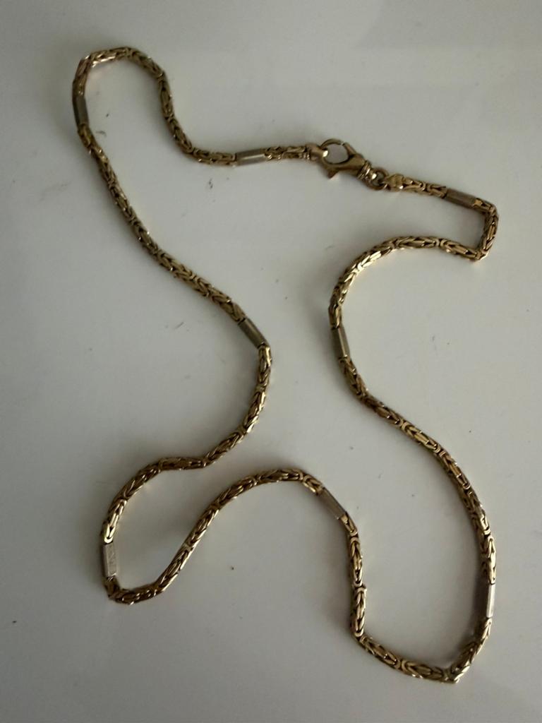 Gouden 14 Karaat Koningsketting -, Ophalen of Verzenden, Zo goed als nieuw, Goud