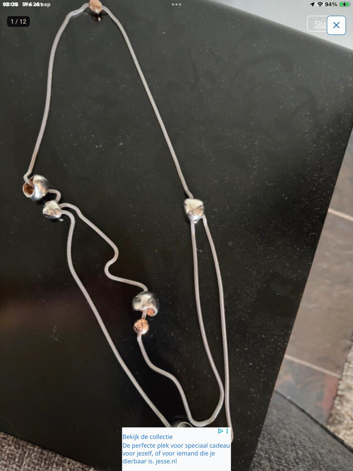 Breil Waterfall Collier - Zilverkleurig met Roségoud accente, Sieraden, Tassen en Uiterlijk, Verzenden, Zo goed als nieuw, Zilver