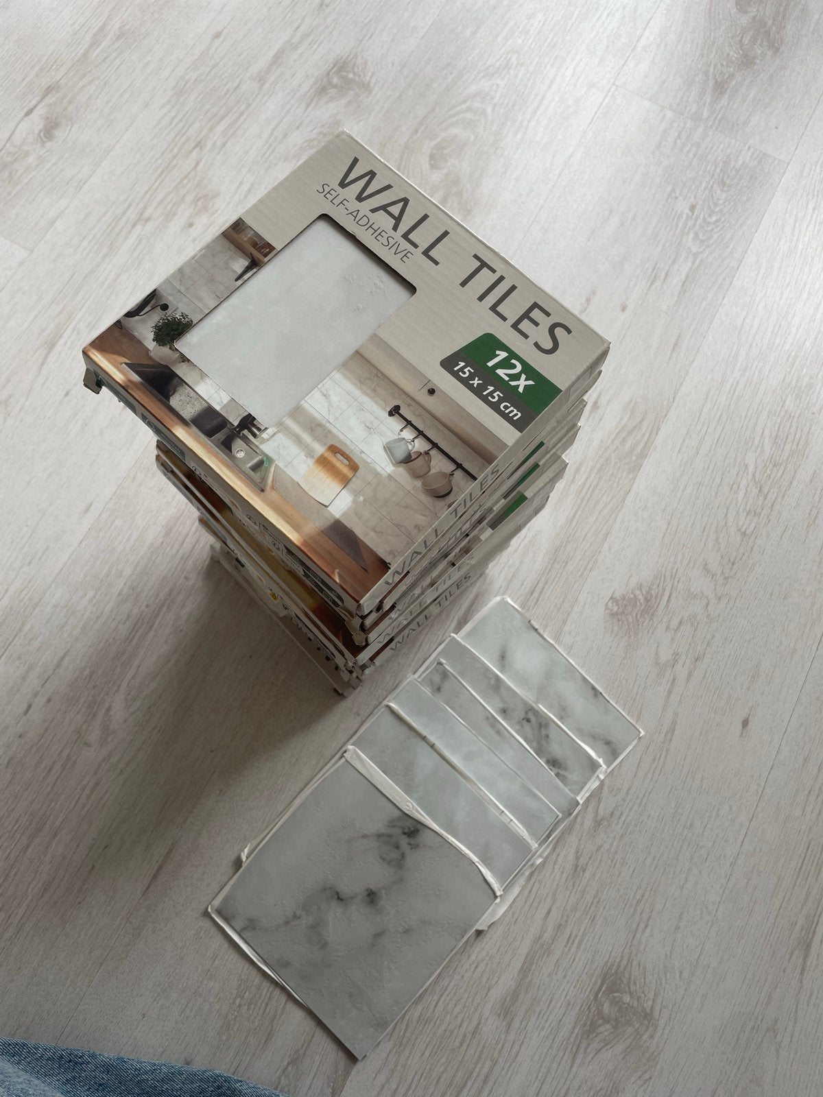 Zelfklevende wandtegels marmerlook - 15x15 cm, Overige materialen, Wandtegels, Nieuw, Minder dan 20 cm