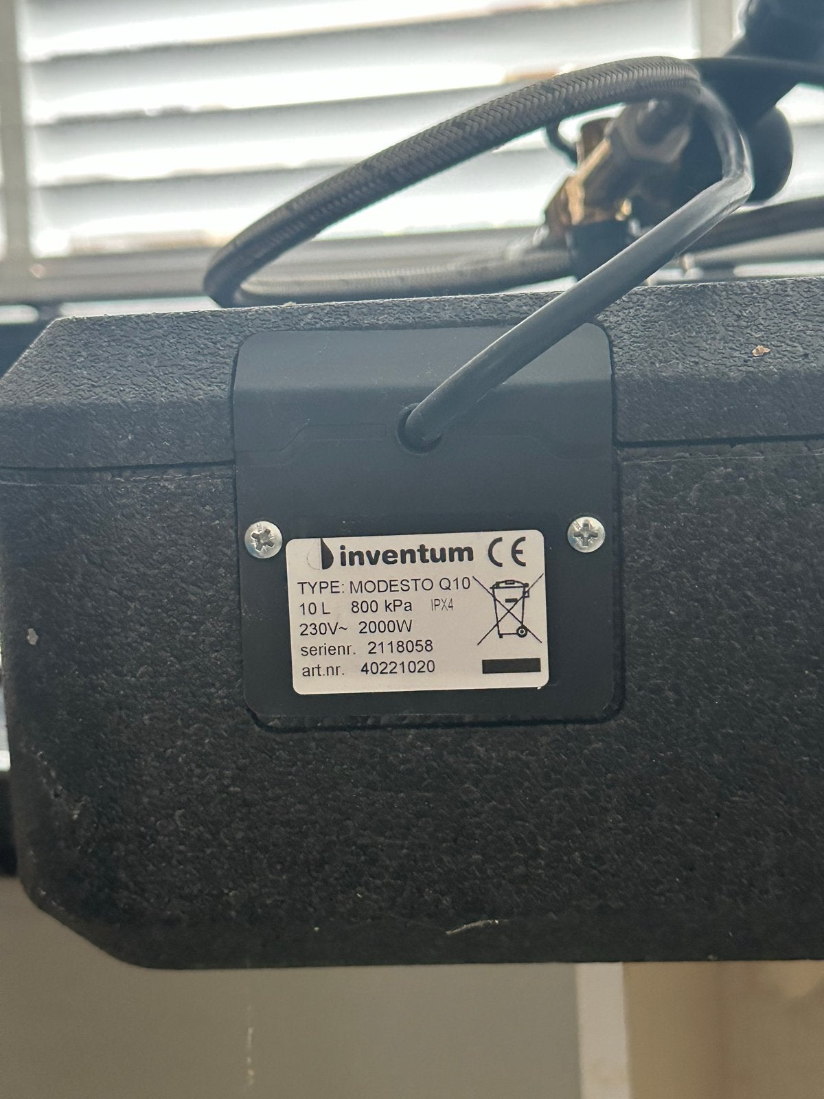 Inventum Modesto Q10 Boiler - 10 Liter, 2000W, Ophalen, Gebruikt, Aardgas, Boiler