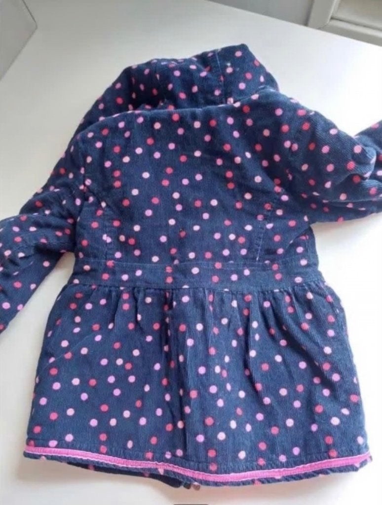 Frendz Winterjas Jas Jasje Winterjasje Blauw Roze Stip mt 80, Meisje, Frendz, Ophalen of Verzenden, Zo goed als nieuw