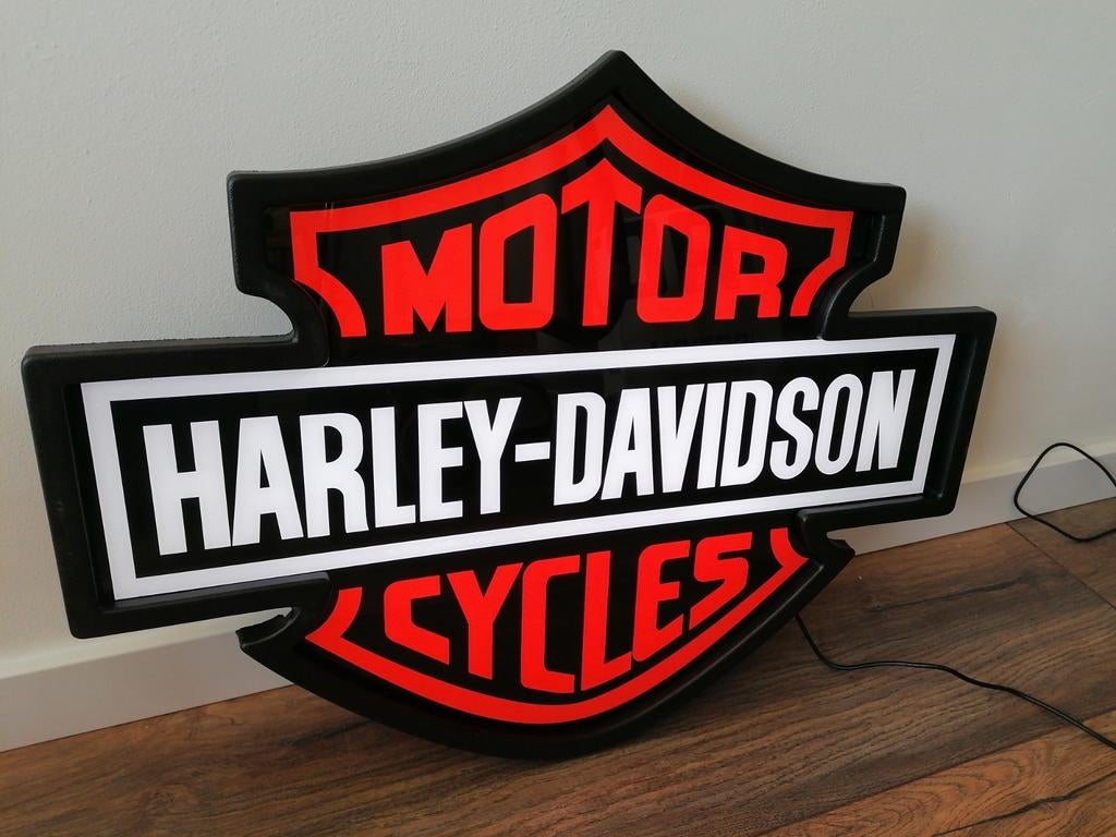 Harley lichtreclame 62x51 cm, Verzamelen, Merken en Reclamevoorwerpen, Ophalen of Verzenden, Nieuw, Lichtbak of (neon) lamp