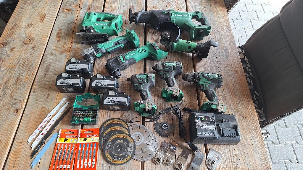 8 Delige Accu Hikoki Hitachi 18v Combo set combi set, ,, Ophalen of Verzenden, Zo goed als nieuw, ,