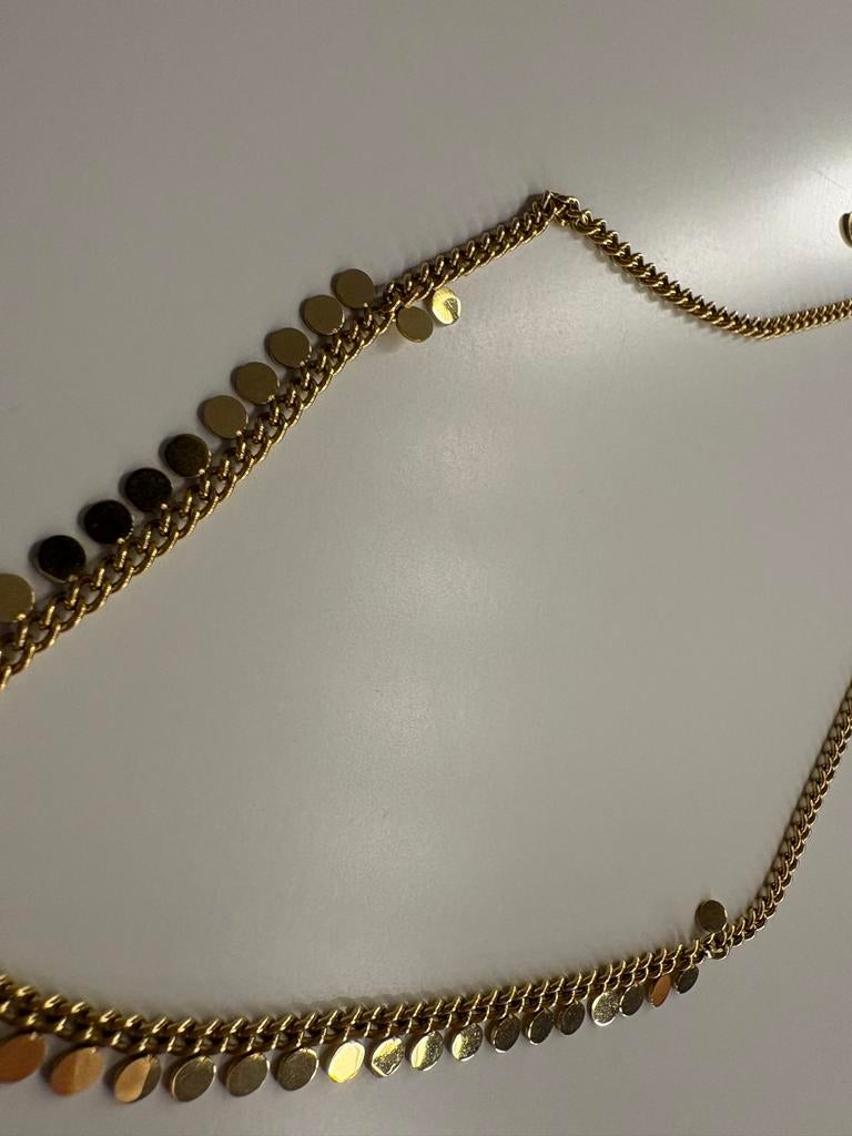 Gouden ketting met muntjes, Ophalen of Verzenden, Zo goed als nieuw, Goud, Overige materialen