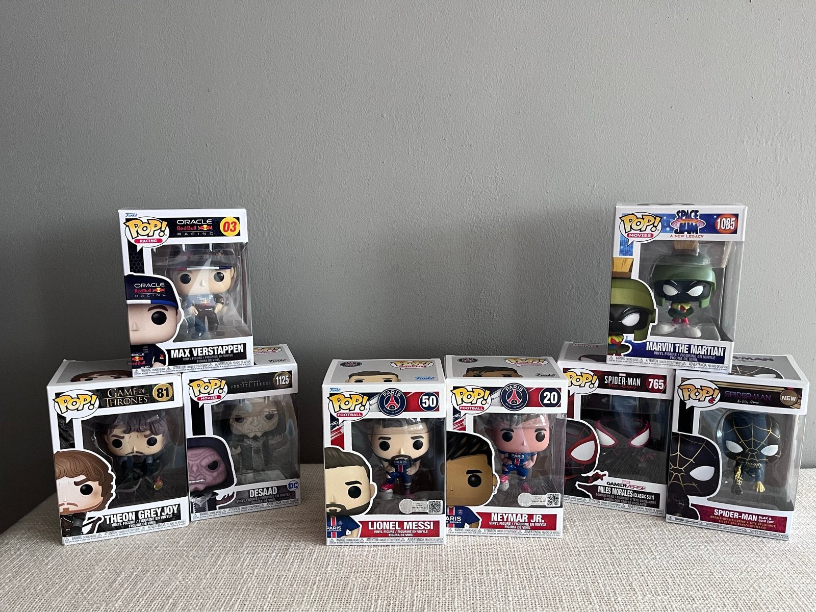 Diverse Funko Pop! verzameling: Max Verstappen, Messi, Spide, Verzamelen, Poppetjes en Figuurtjes, Ophalen of Verzenden, Zo goed als nieuw