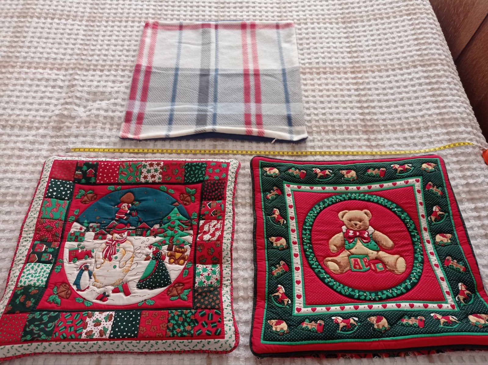 VINTAGE Kerst Winter kussen sloopjes 40x40cm alles 100% oké, Ophalen of Verzenden, Nieuw