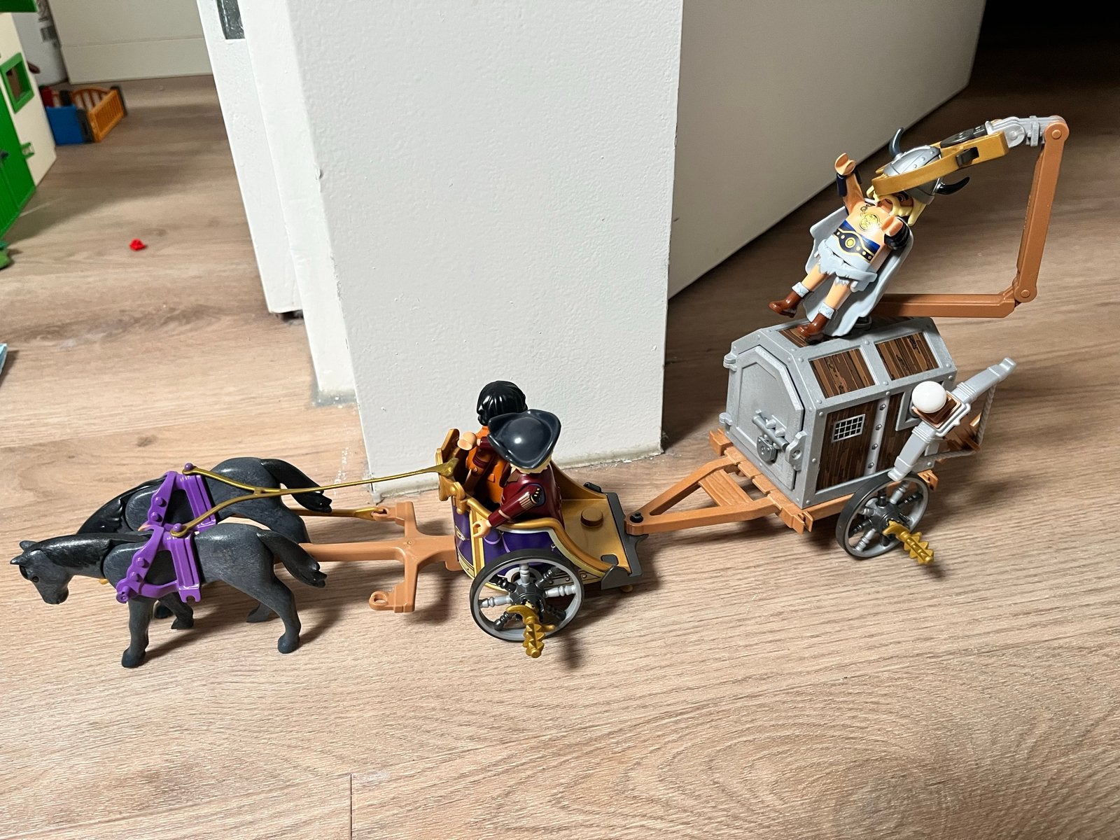 Playmobil Vikingen met paarden en kar, Kinderen en Baby's, Speelgoed | Playmobil, Ophalen, Gebruikt, Complete set, Voertuig