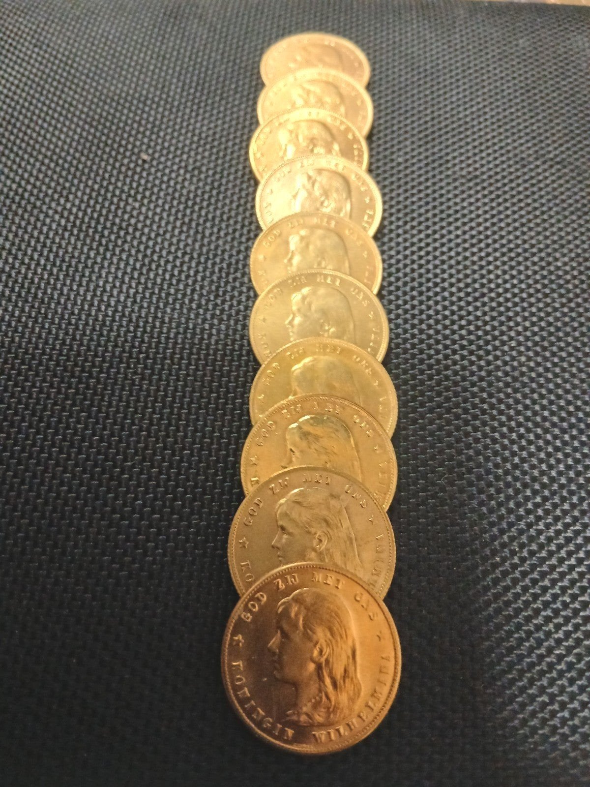 10 Gouden vergulde naslag tientjes 10 Gulden Wilhelmina 1897, Postzegels en Munten, Goud, Koningin Wilhelmina, 10 gulden, Verzenden