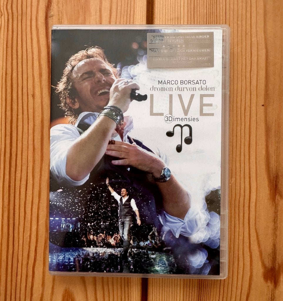 DVD Marco Borsato - Dromen Durven Delen - Live - 3Dimensies, Alle leeftijden, Ophalen of Verzenden, Zo goed als nieuw