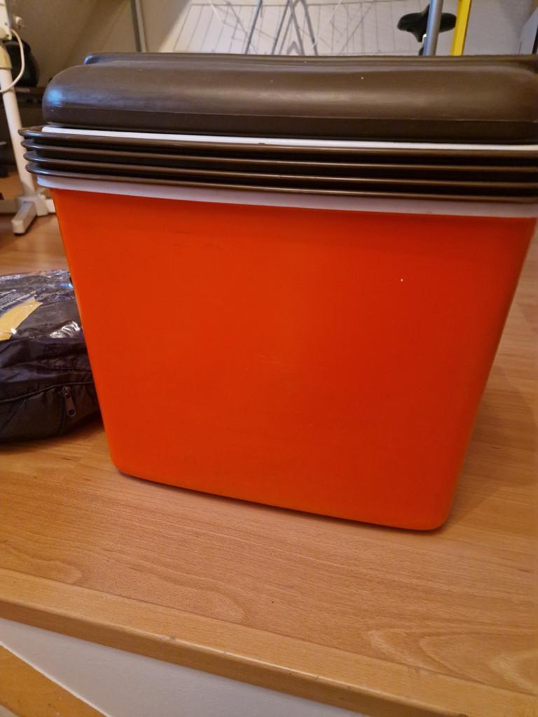 Curver orange  koelbox met Donkerbruin Deksel, Ophalen of Verzenden