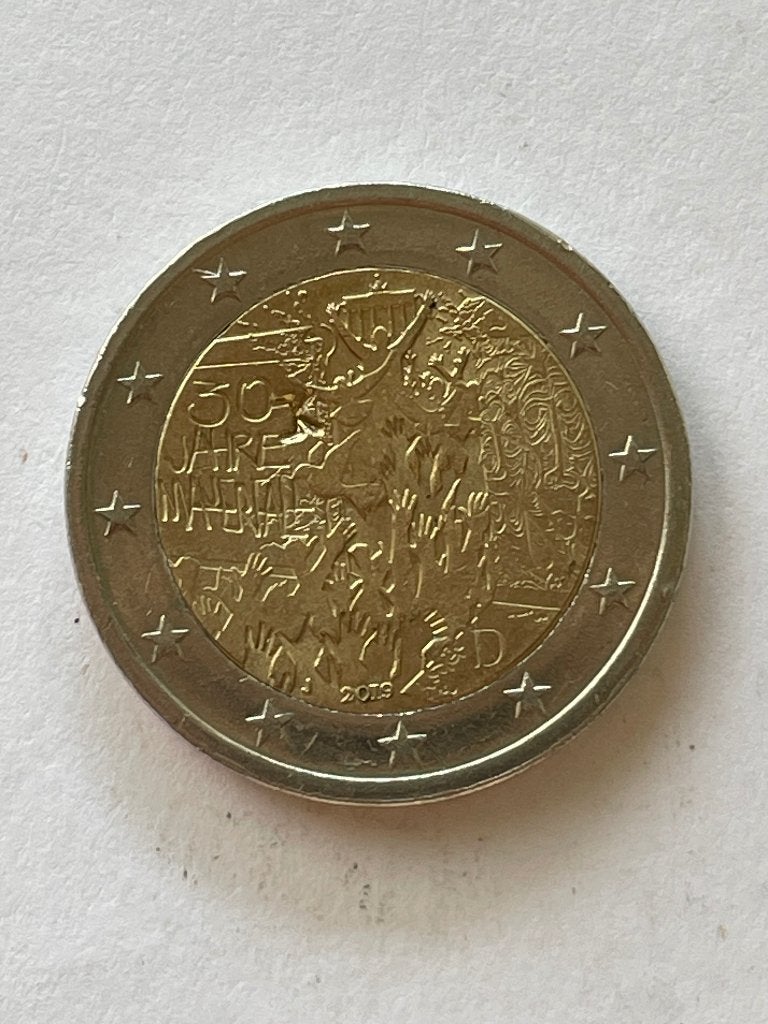 Duitsland 2 Euro 2019 Val van de Berlijse muur. een G.A en J, Ophalen of Verzenden, Duitsland, 2 euro, Losse munt