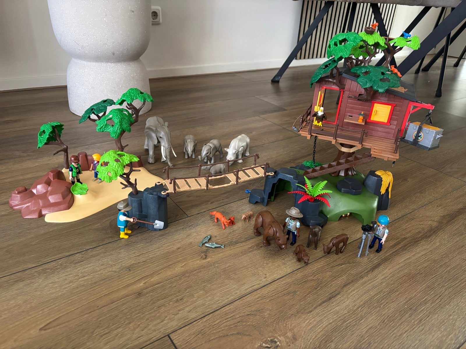 Playmobil Wild Life set met boomhut en extra dieren, Wild life, Gebruikt, Gebouw, Complete set