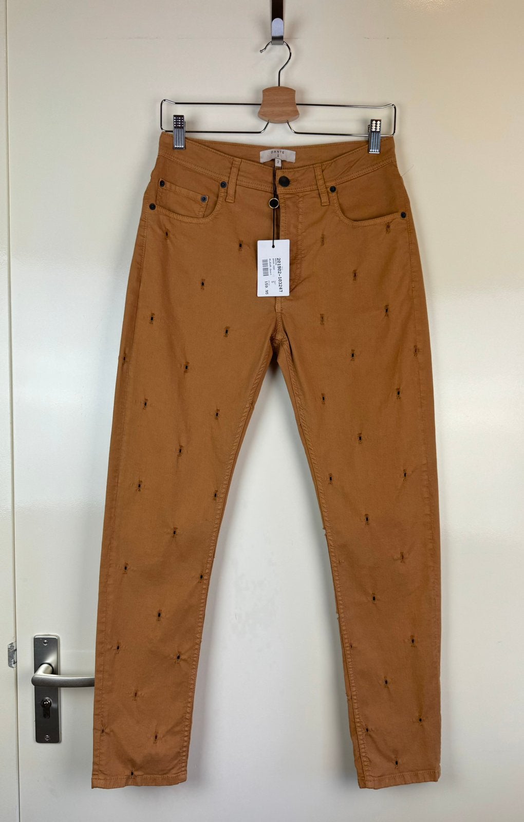 DANTE6 New Distressed Polka Dot Eyelets Jeans Pants Camel S, Bruin, Ophalen of Verzenden, Zo goed als nieuw, Maat 36 (S)