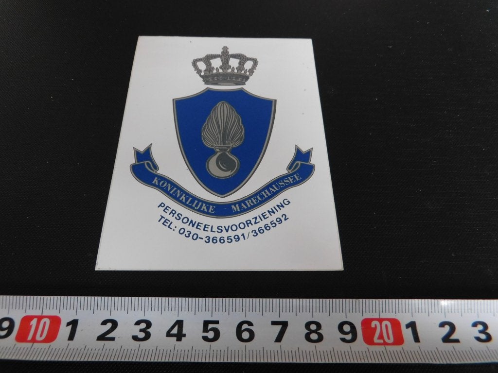 sticker Politie KMAR Leger  Marechaussee  MPOM830 wit *, Ophalen, Zo goed als nieuw