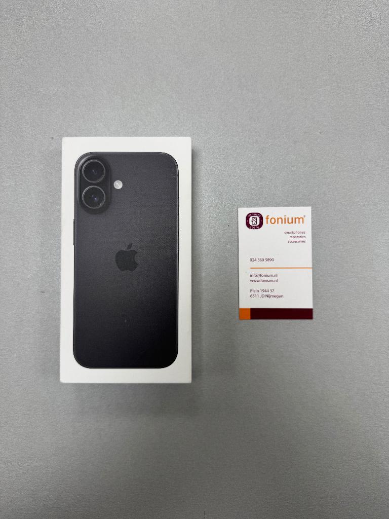 Apple iPhone 16 gesealed, Info@fonium.nl, 128 GB, Apple, Zwart