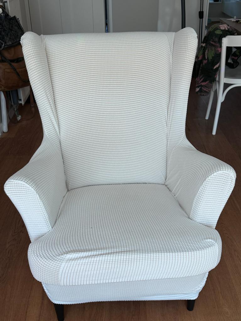 IKEA fauteuil met afneembare hoes en voetsteun, Huis en Inrichting, Ophalen, Gebruikt, Stof, 75 tot 100 cm