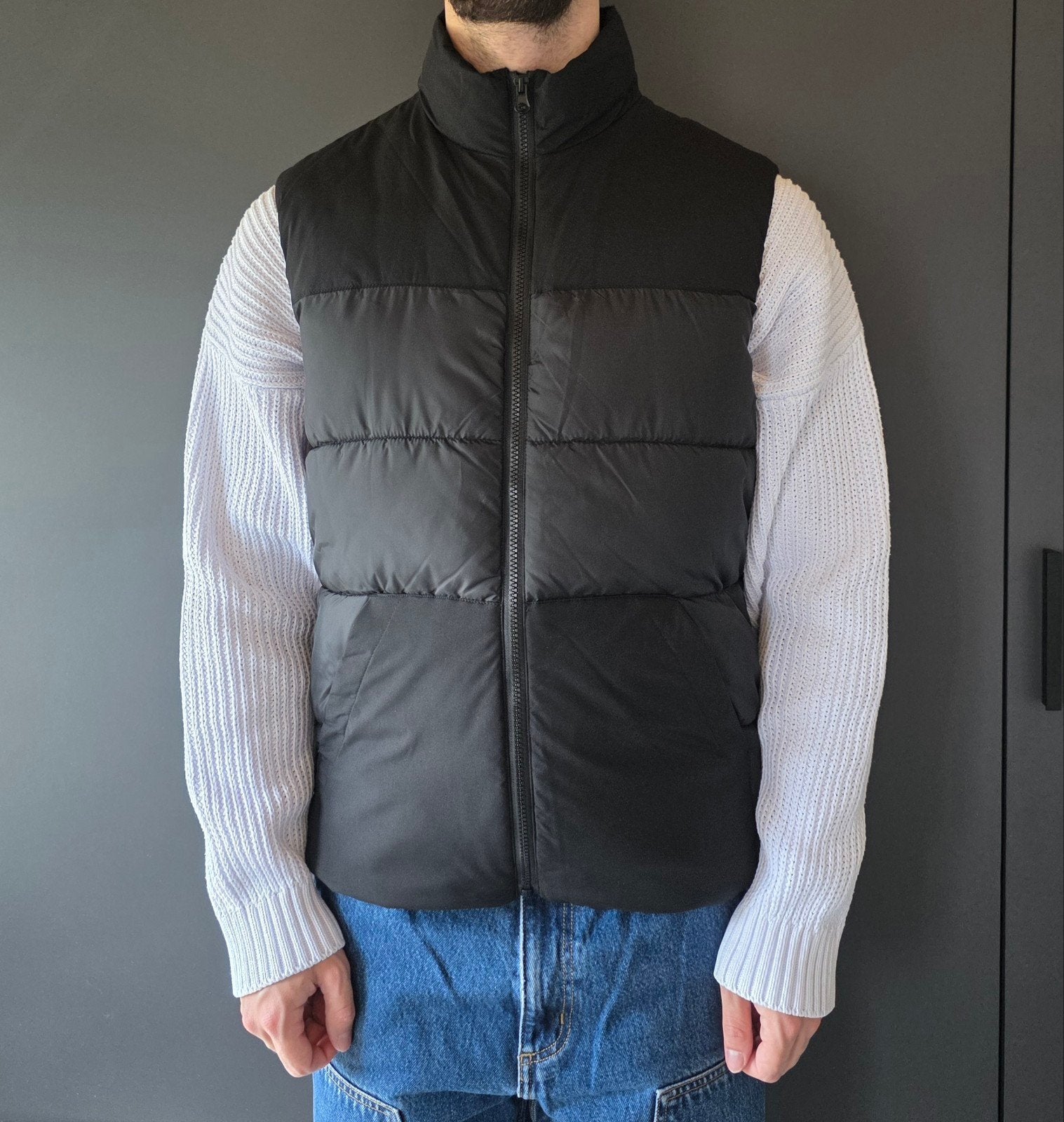 Zara zwarte gewatteerde bodywarmer maat S, Zara, Zwart, Ophalen of Verzenden, Zo goed als nieuw