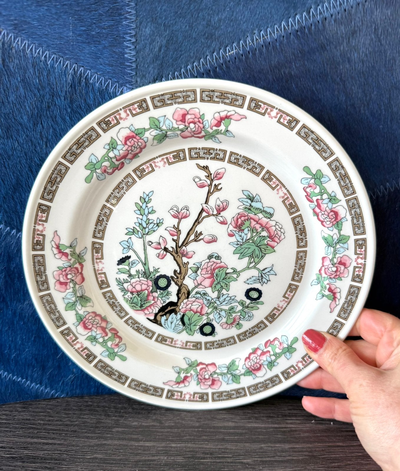 3 x vintage Steelite "Indian Tree" ontbijtbord / saladebord, Ophalen of Verzenden