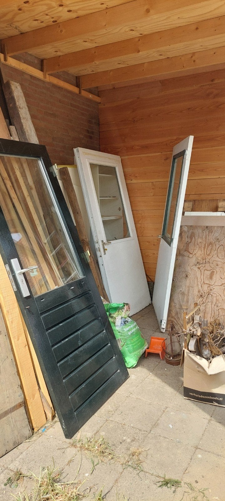 deur (achter), Doe-het-zelf en Verbouw, Ophalen, Gebruikt, 80 tot 100 cm, 200 tot 215 cm